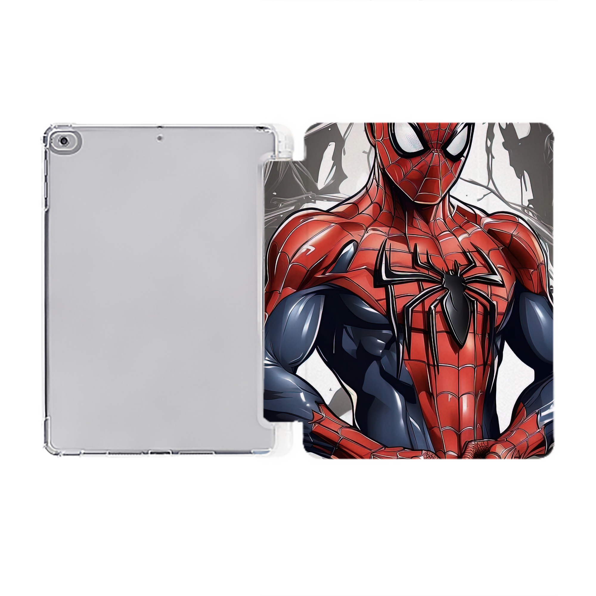 （画像用） Spider Man スパイダーマン IPad ケース ペン収納付き 三つ折りスタンド PUレザー×シリコン 対応機種9.5/10.5/10.9インチ